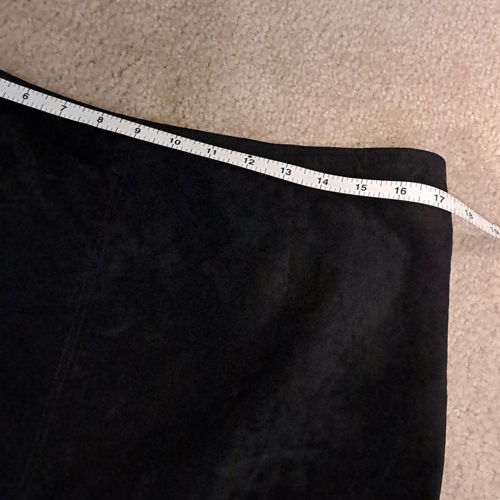 Lord & Taylor Vintage Black Suede Leather Skirt 16 Pencil Fully Lined Back Zip - Picture 10 of 11